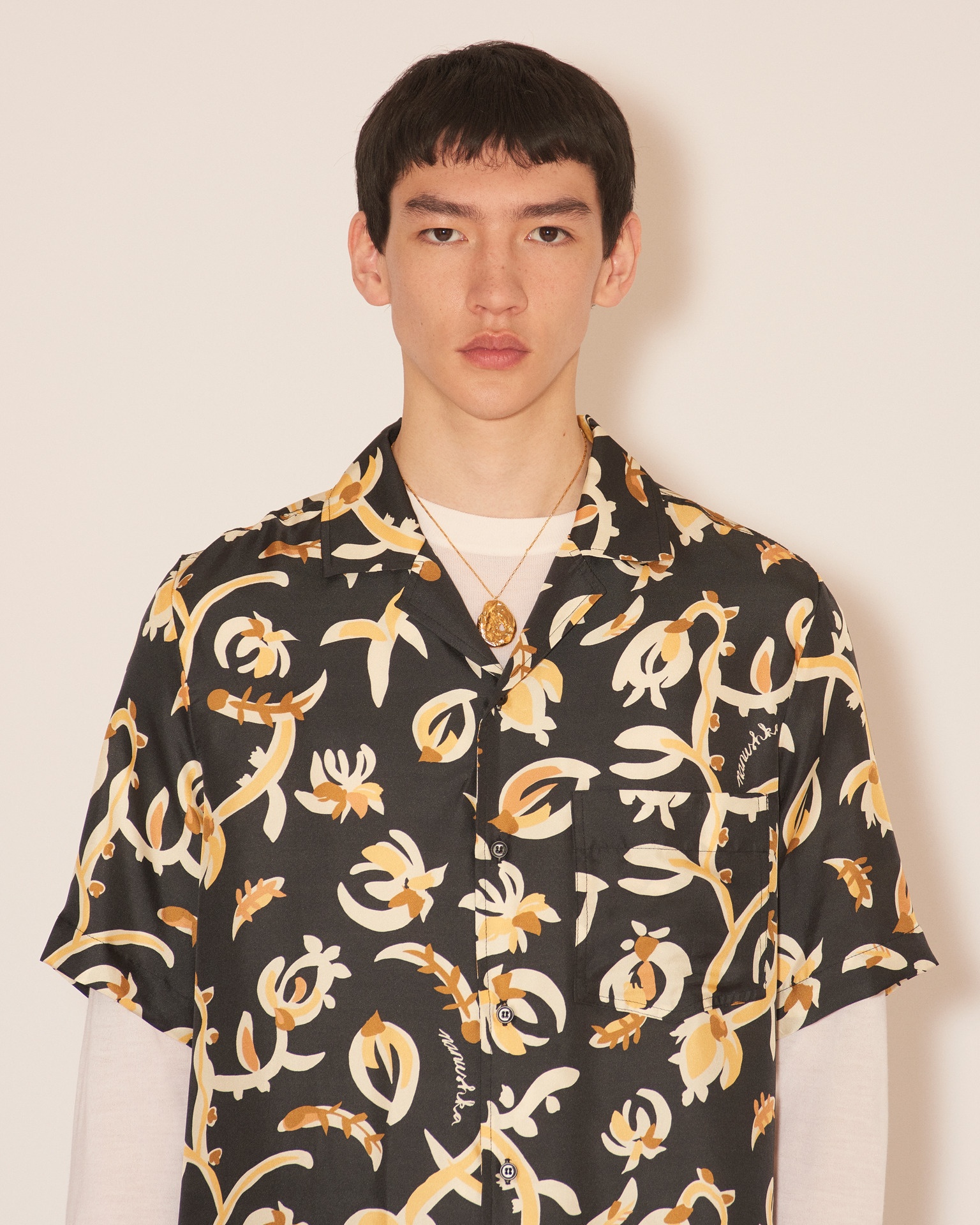 BODIL - Short sleeve shirt - Floral black - 6