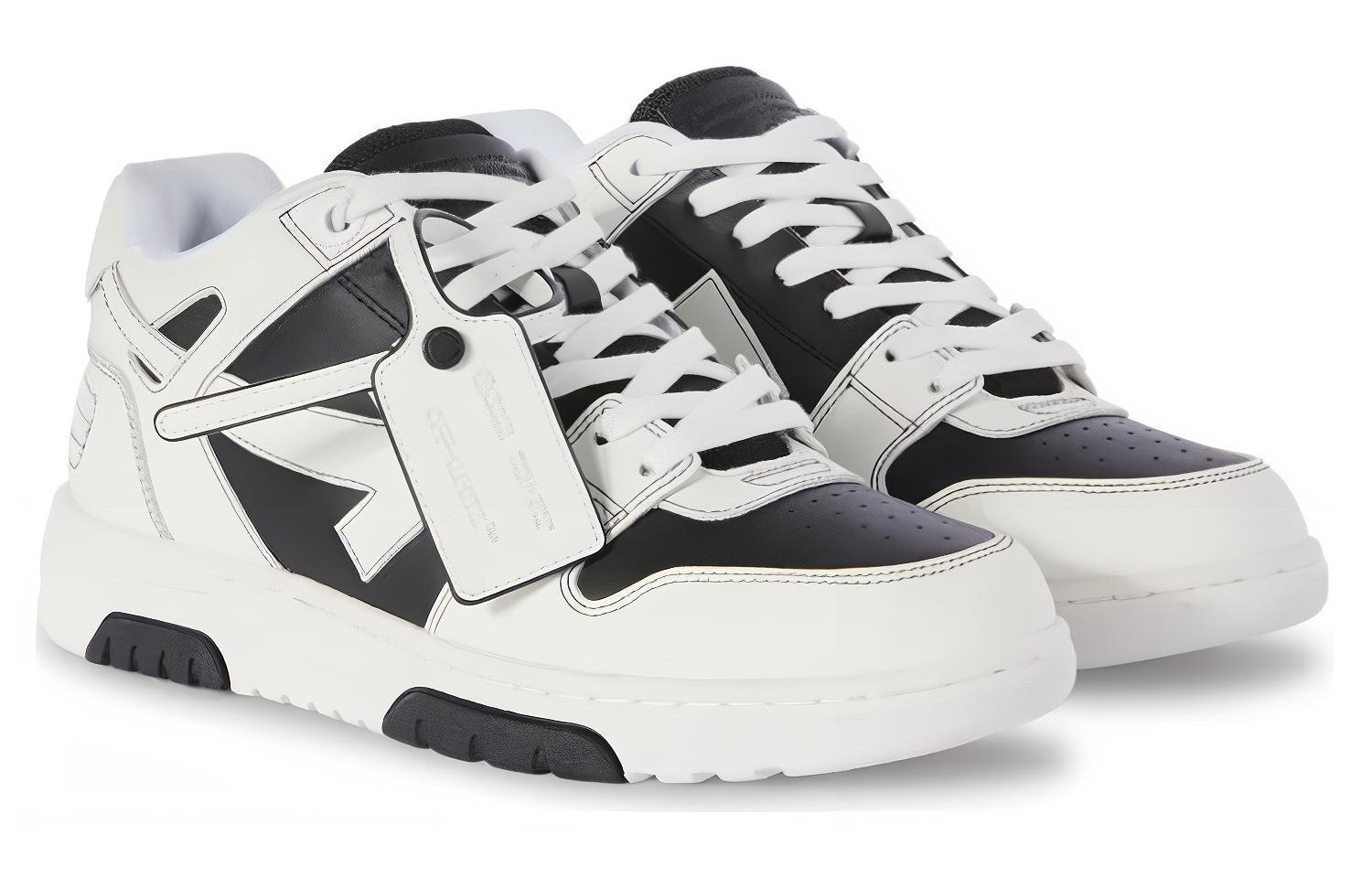 Off-White Out Of Office OOO Low Tops 'Black White' OMIA189S24LEA0041001 - 3