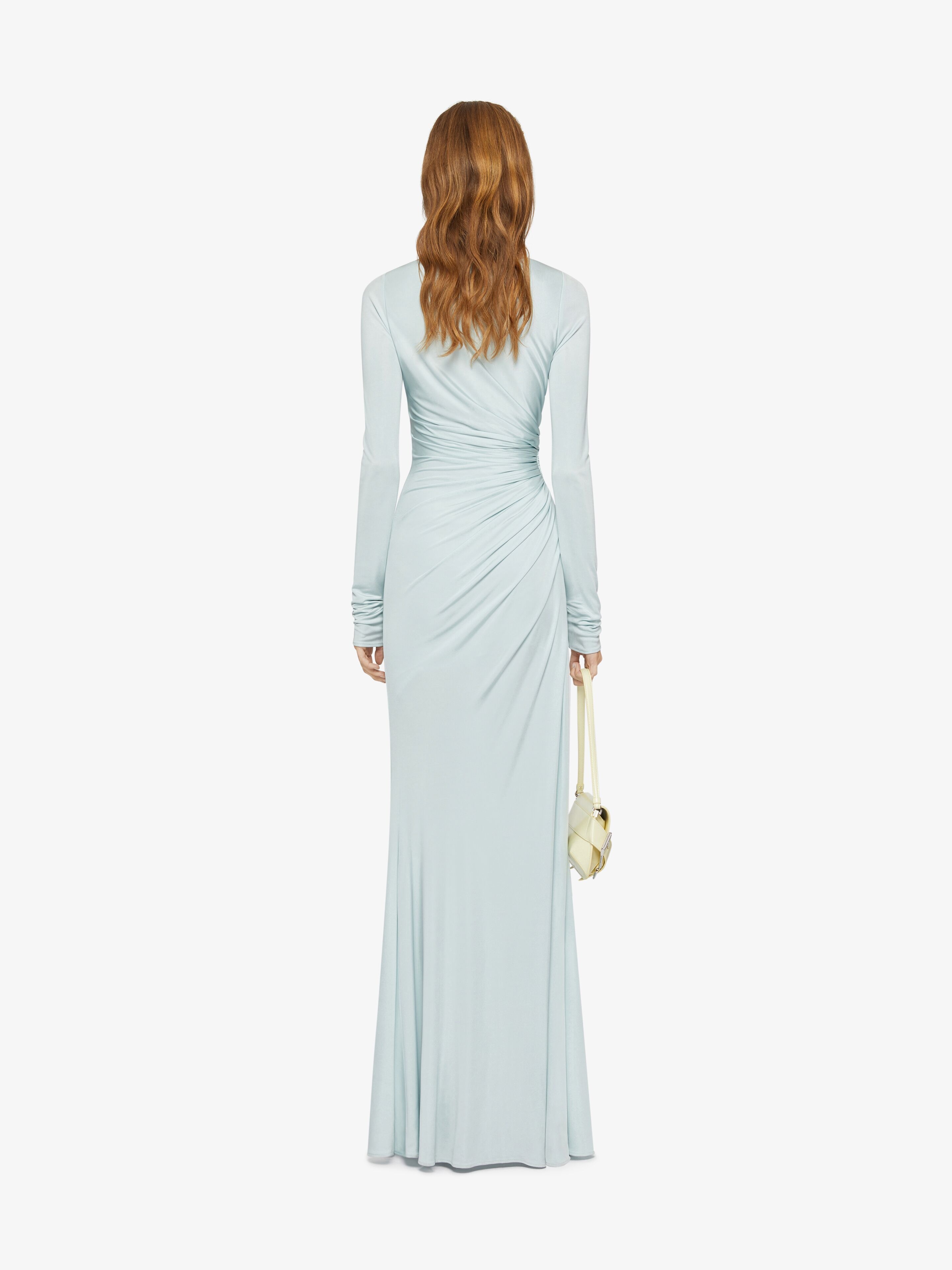 EVENING DRAPED DRESS IN JERSEY - 4