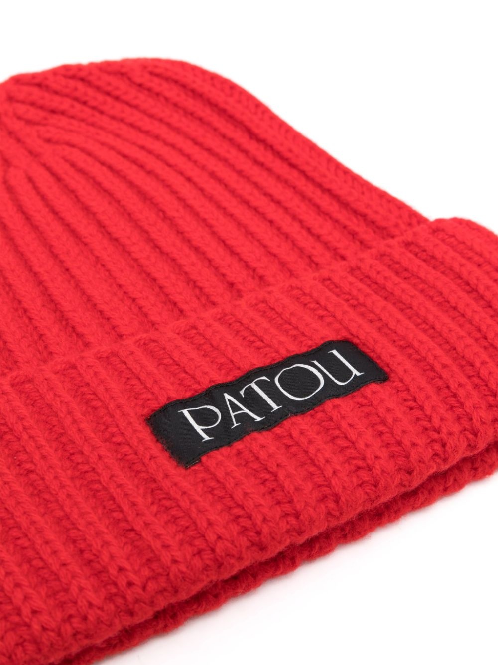 logo-patch ribbed beanie - 2