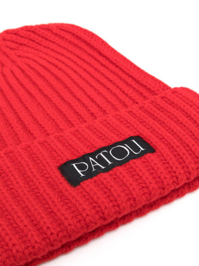PATOU logo-patch ribbed beanie outlook