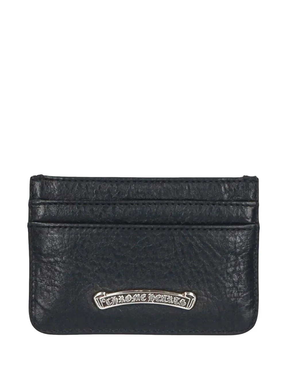 Scroll logo leather card holder - 1