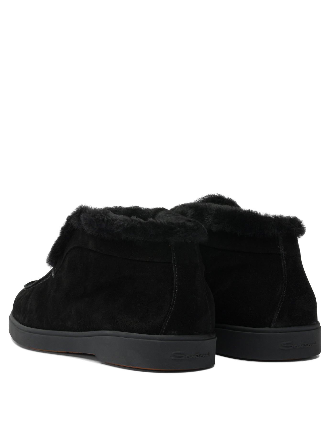 Santoni Women "Desert" Ankle Boots With Fur - 4
