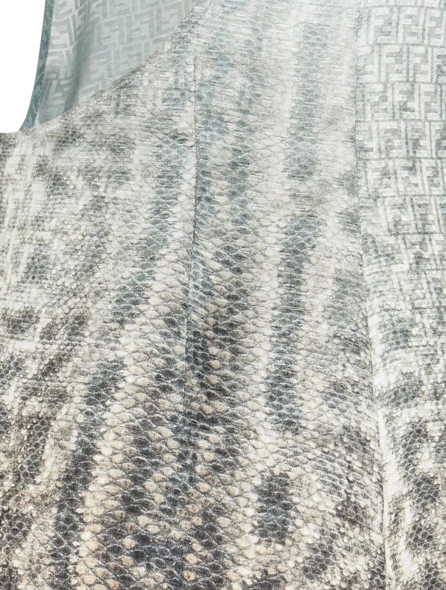 FENDI LIGHT BLUE ANIMALIER SILK DRESS | suitnegozi | REVERSIBLE