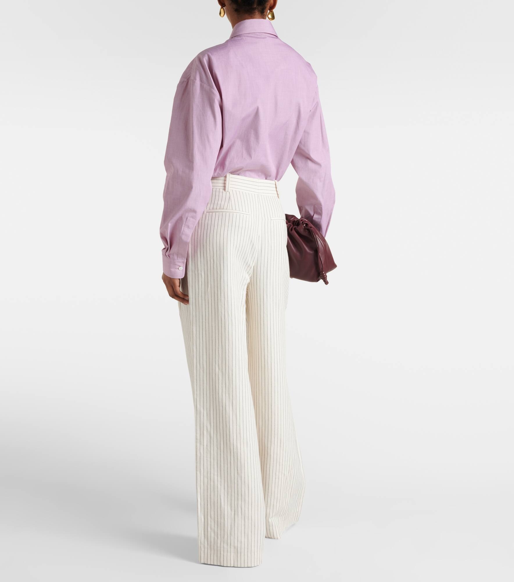 Mid-rise cotton and linen wide-leg pants - 3