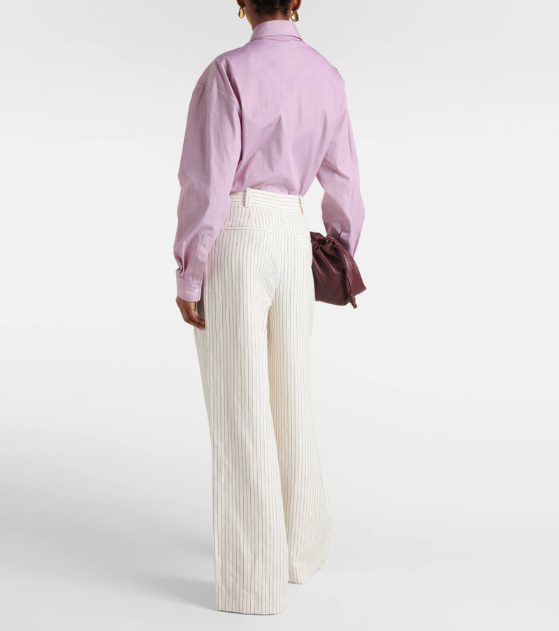 Mid-rise cotton and linen wide-leg pants 3