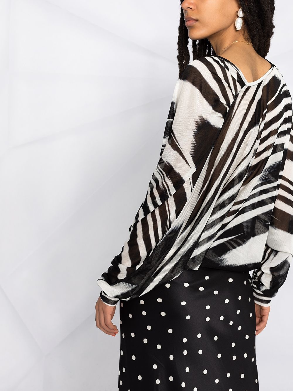 zebra print wrap blouse - 3