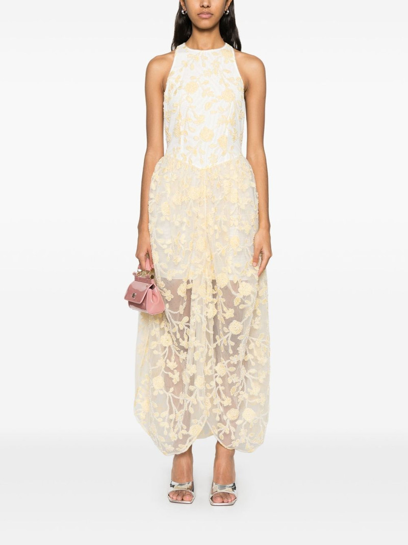 ROTATE floral-beaded midi dress outlook