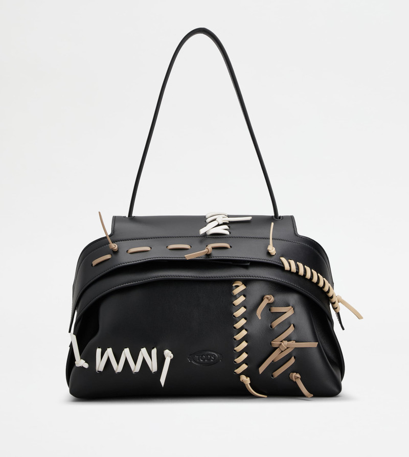 TOD'S WAVE BAG IN LEATHER SMALL - BLACK 1