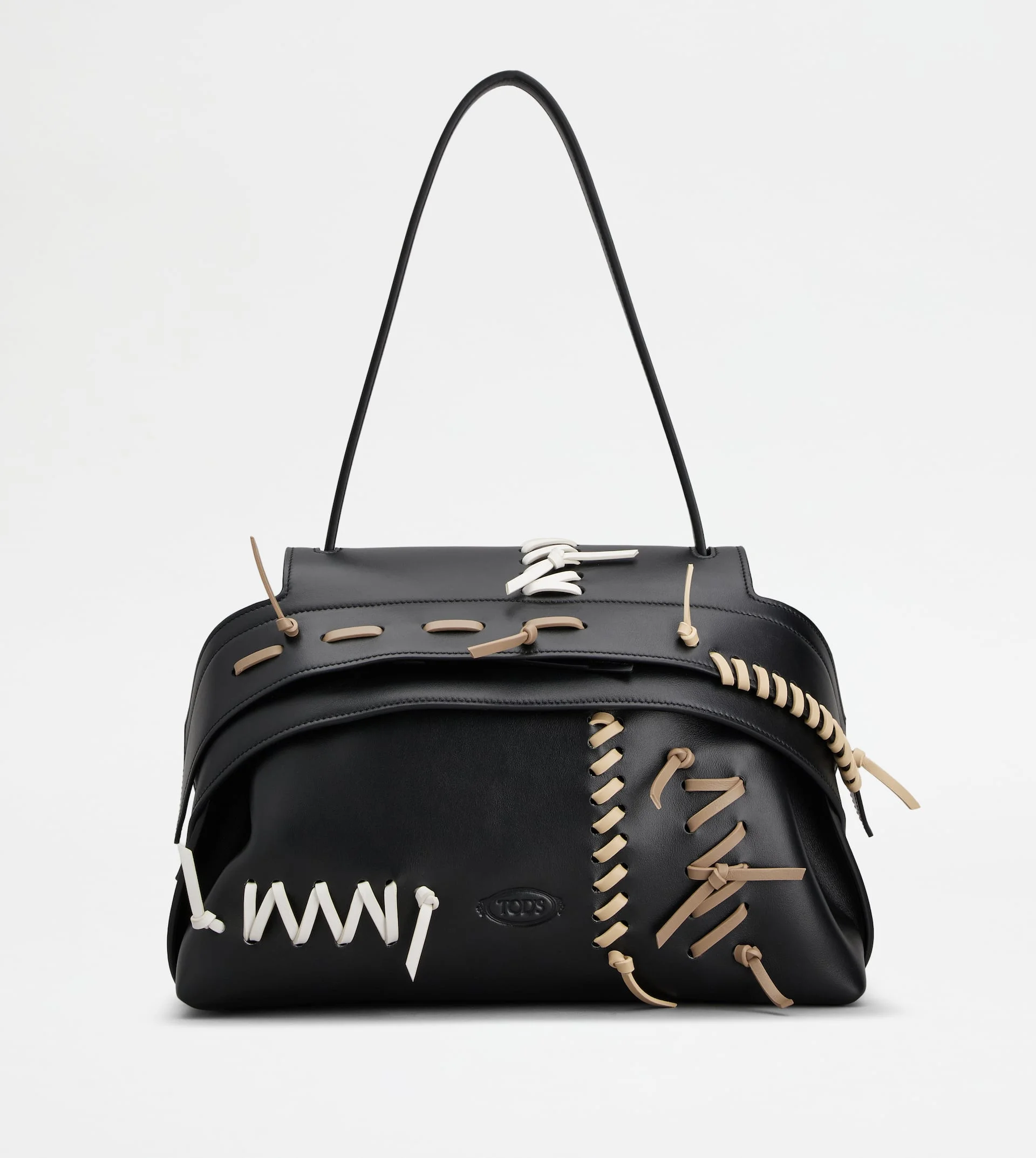 TOD'S WAVE BAG IN LEATHER SMALL - BLACK - 1