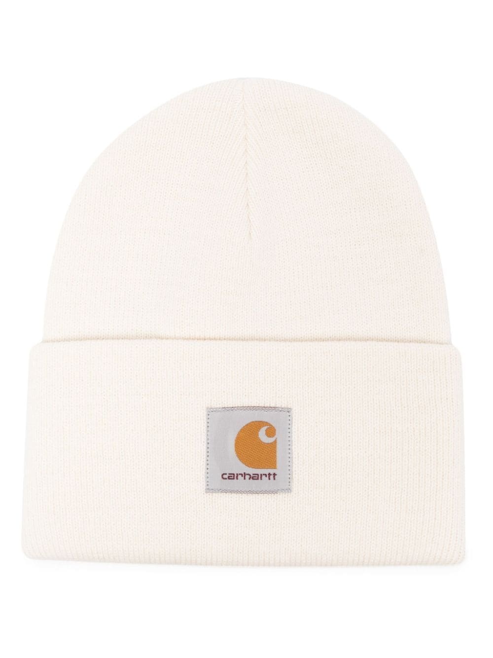 logo-patch knit beanie - 1