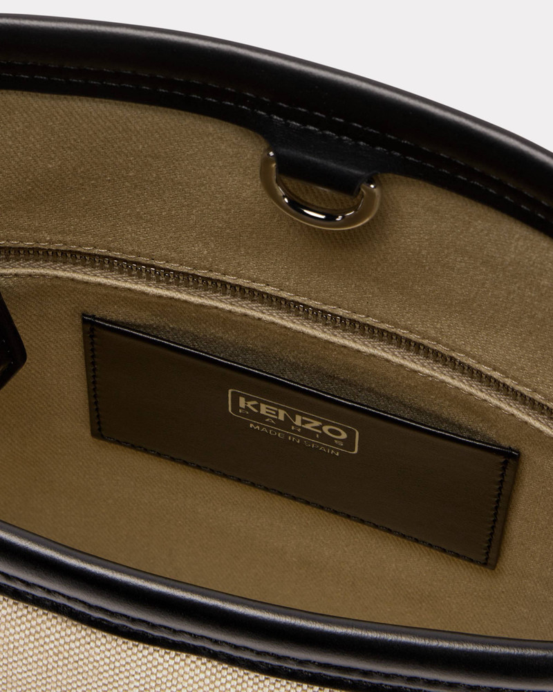 'KENZO 18' canvas and leather bucket bag 4