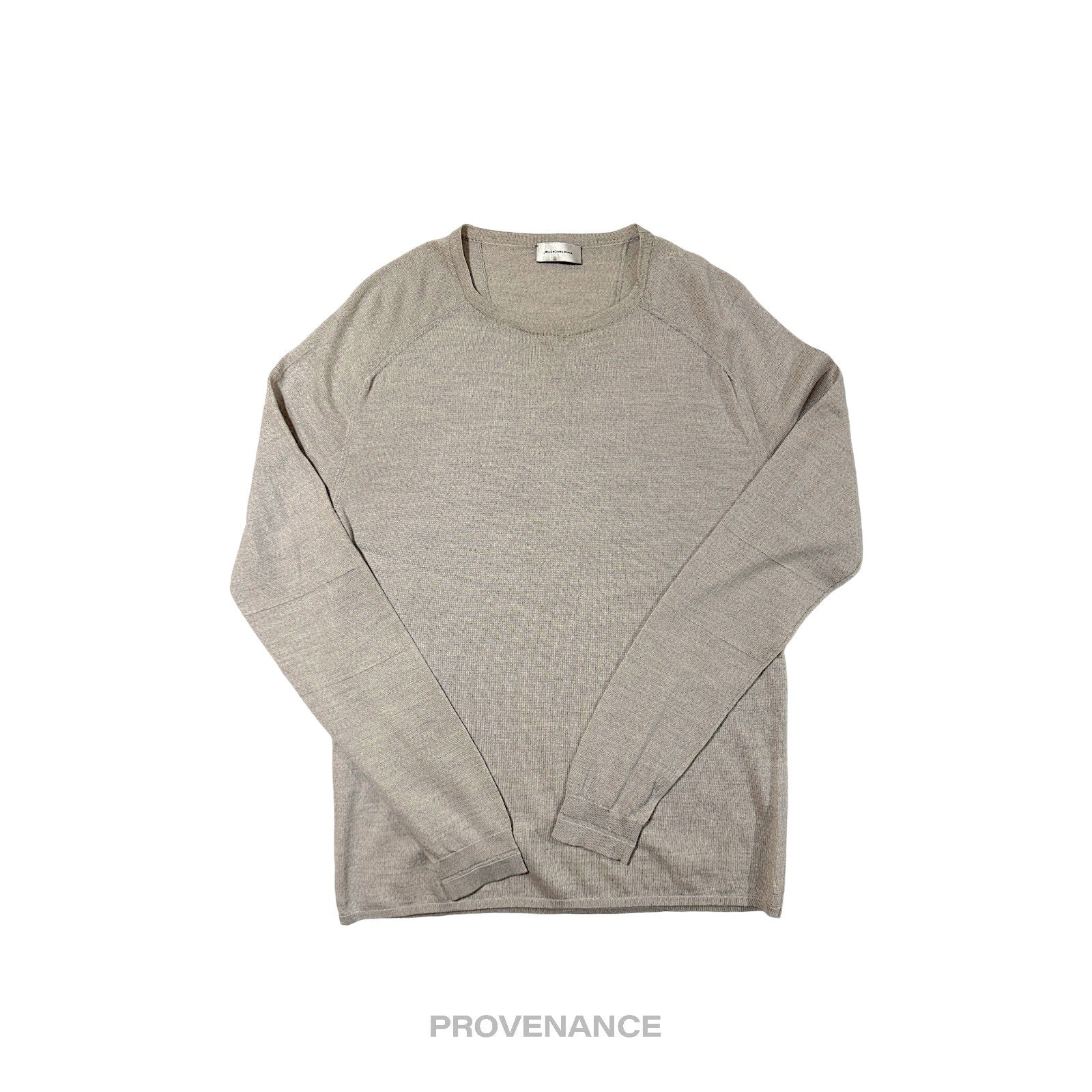 Balenciaga Raglan Wool Sweater - Oatmeal S - 1