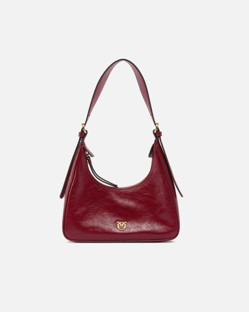 MISS PINKO MINI HOBO SHOULDER BAG IN SHINY LEATHER 1
