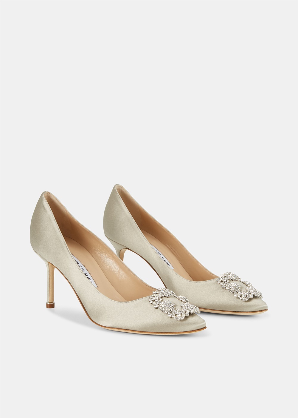 Hangisi 70 Satin Light Grey Pumps - 2