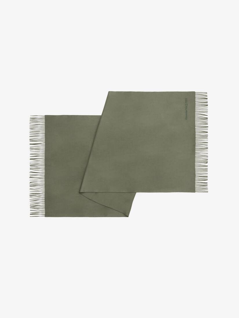 Women's Embroidered Stole in Khaki - 3