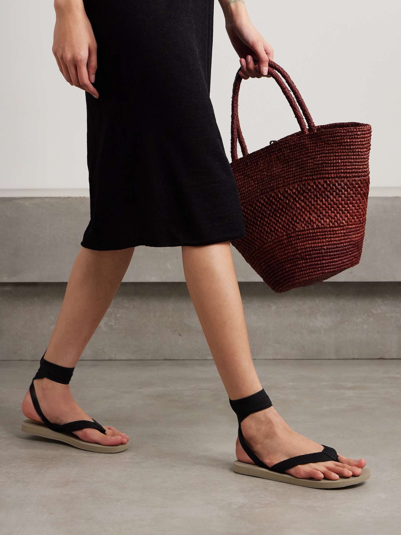 Dune Knot cotton-blend grosgrain sandals Gray - 2