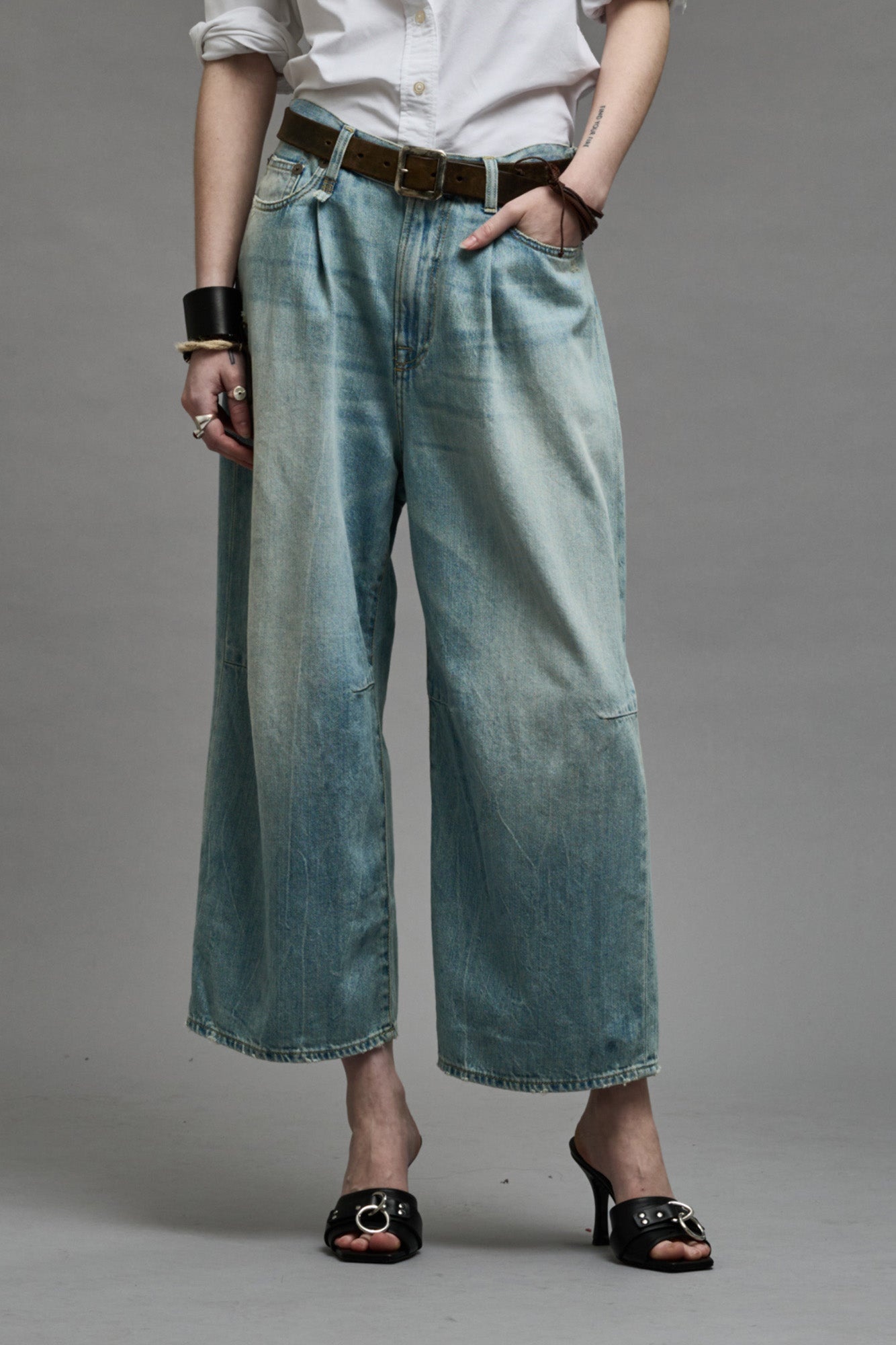 CROPPED WIDE LEG JEAN - TONI BLUE - 3