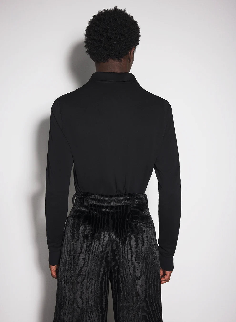black pierced polo - 4