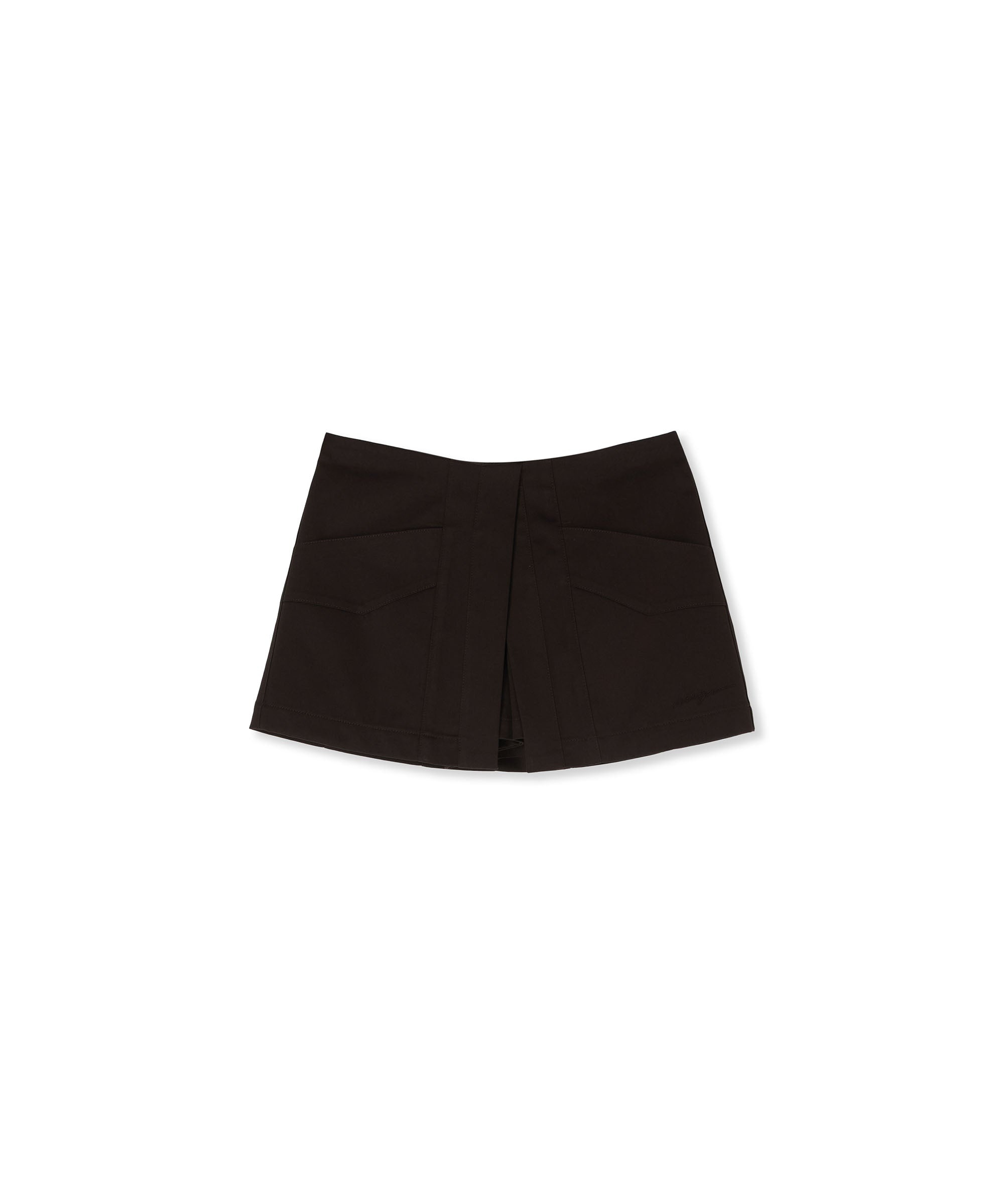 Gabardine cotton wrap-effect shorts - 1