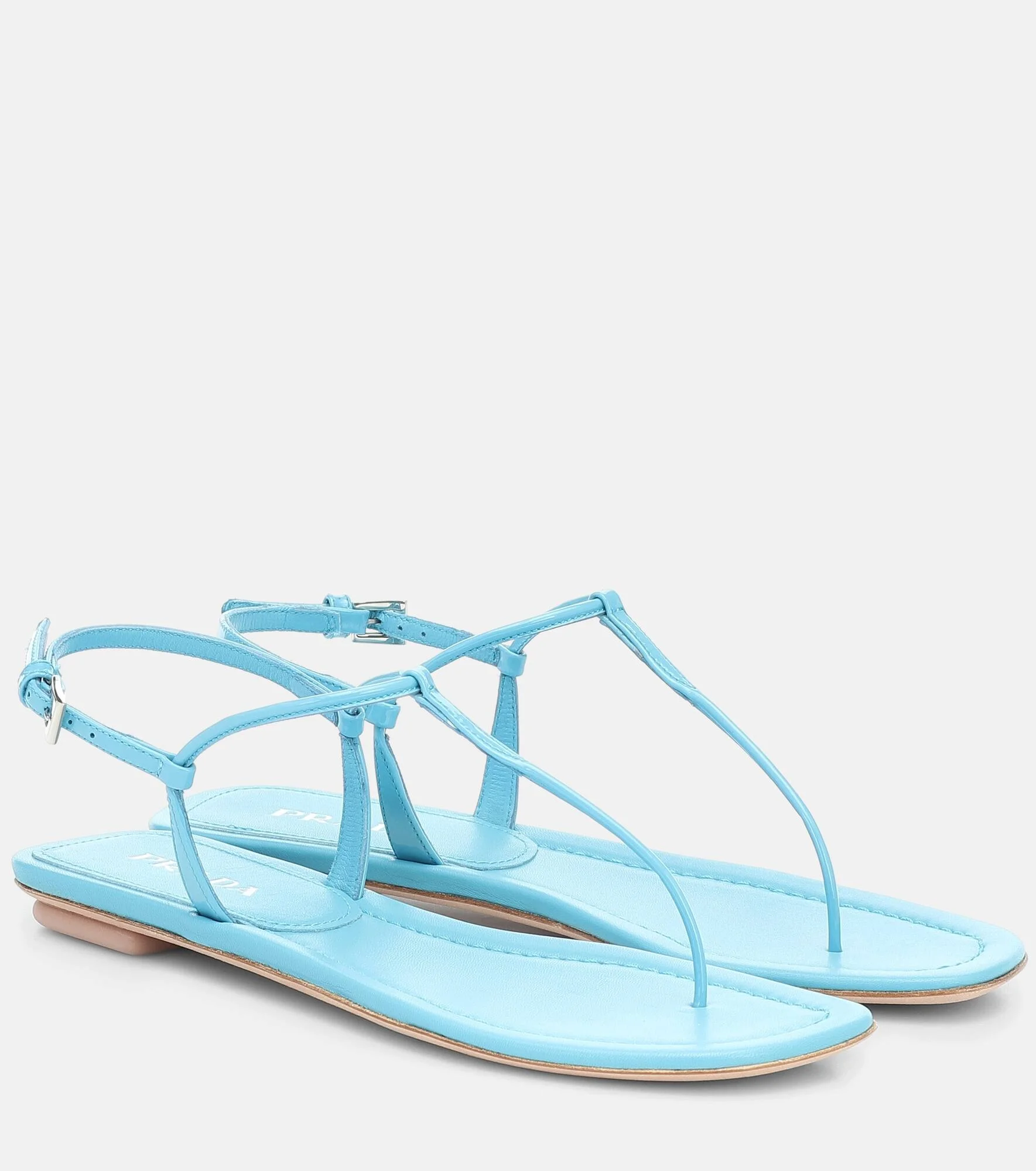 Patent leather thong sandals - 1