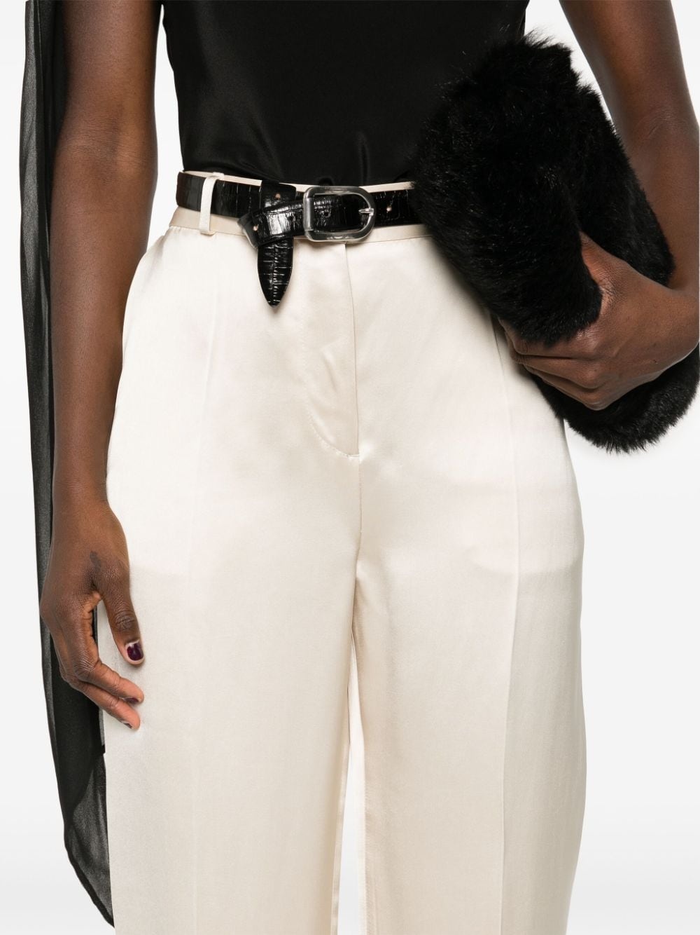 low-waist satin trousers - 5
