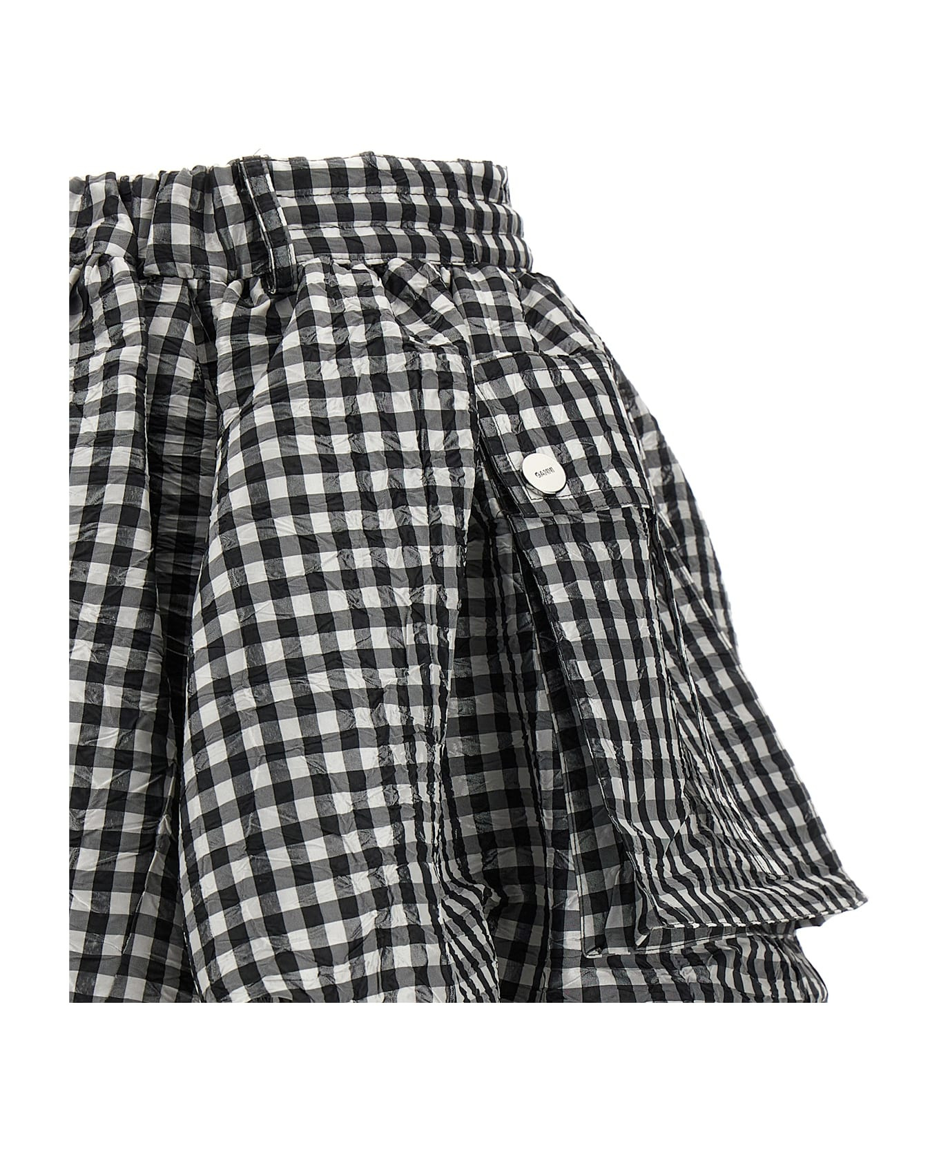 'crinkled Check Mini Bubble' Skirt - 4
