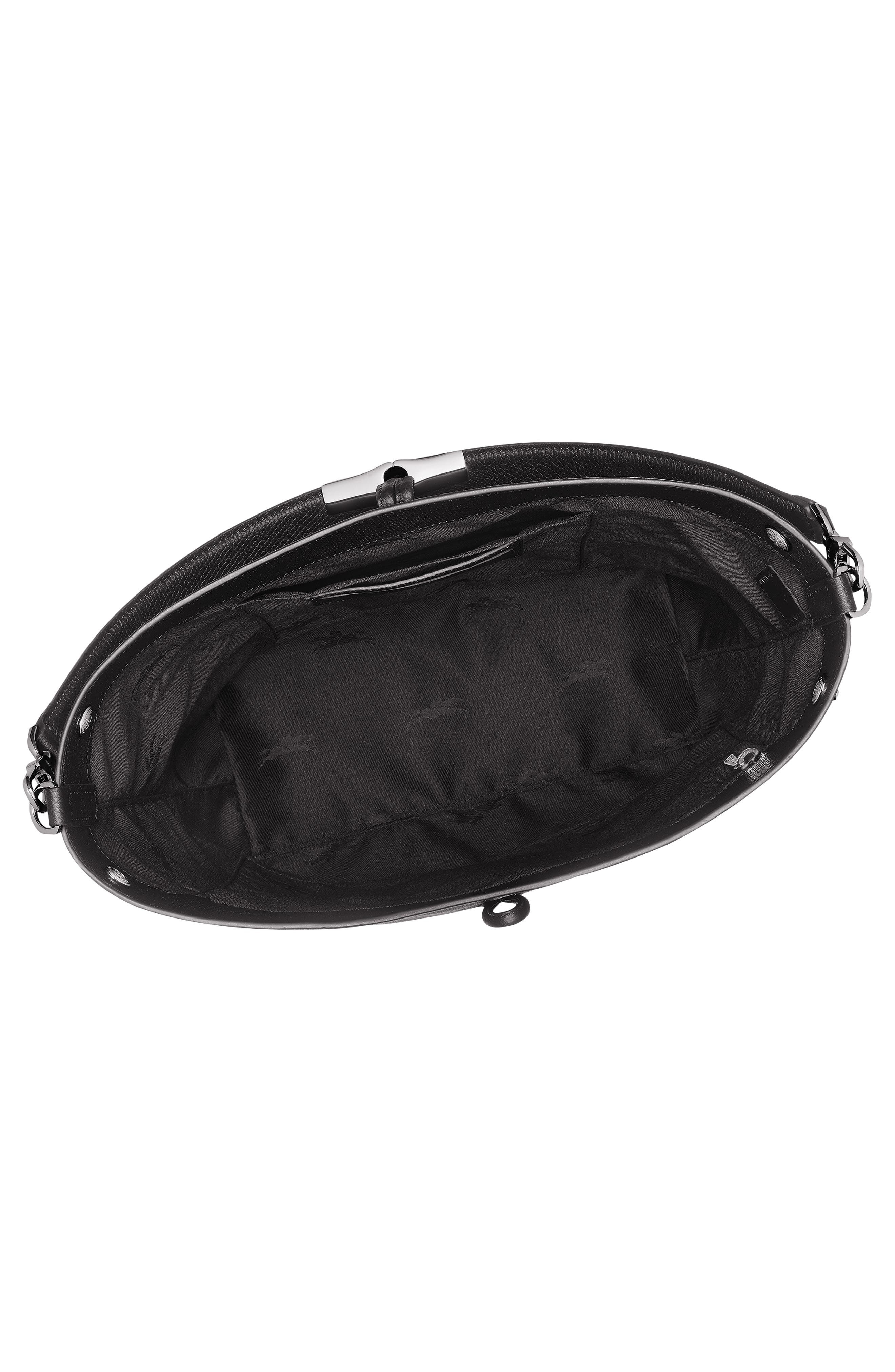 Longchamp Le Roseau Leather Hobo Bag in Black at Nordstrom - 4