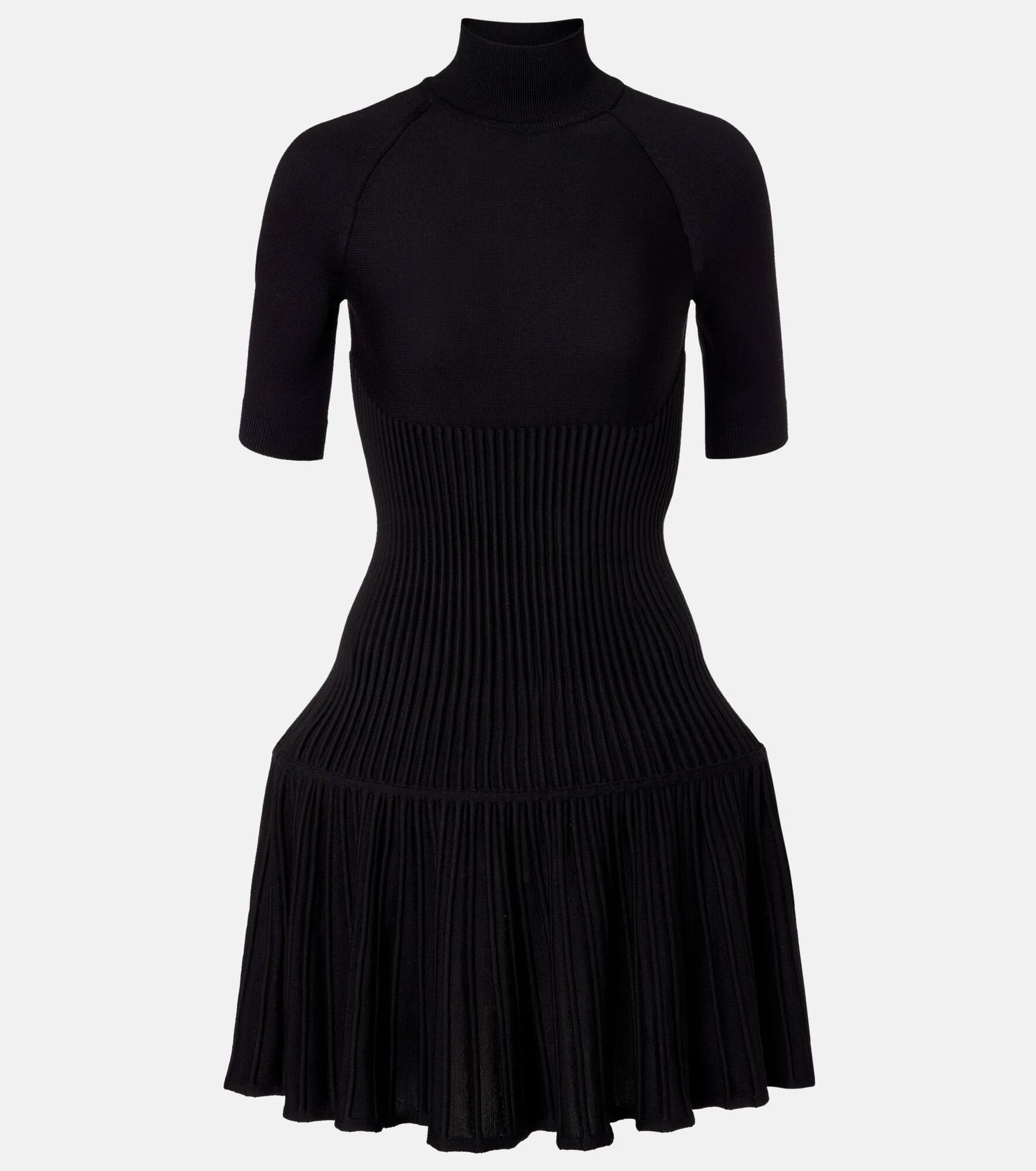 Ribbed-knit wool-blend minidress - 1