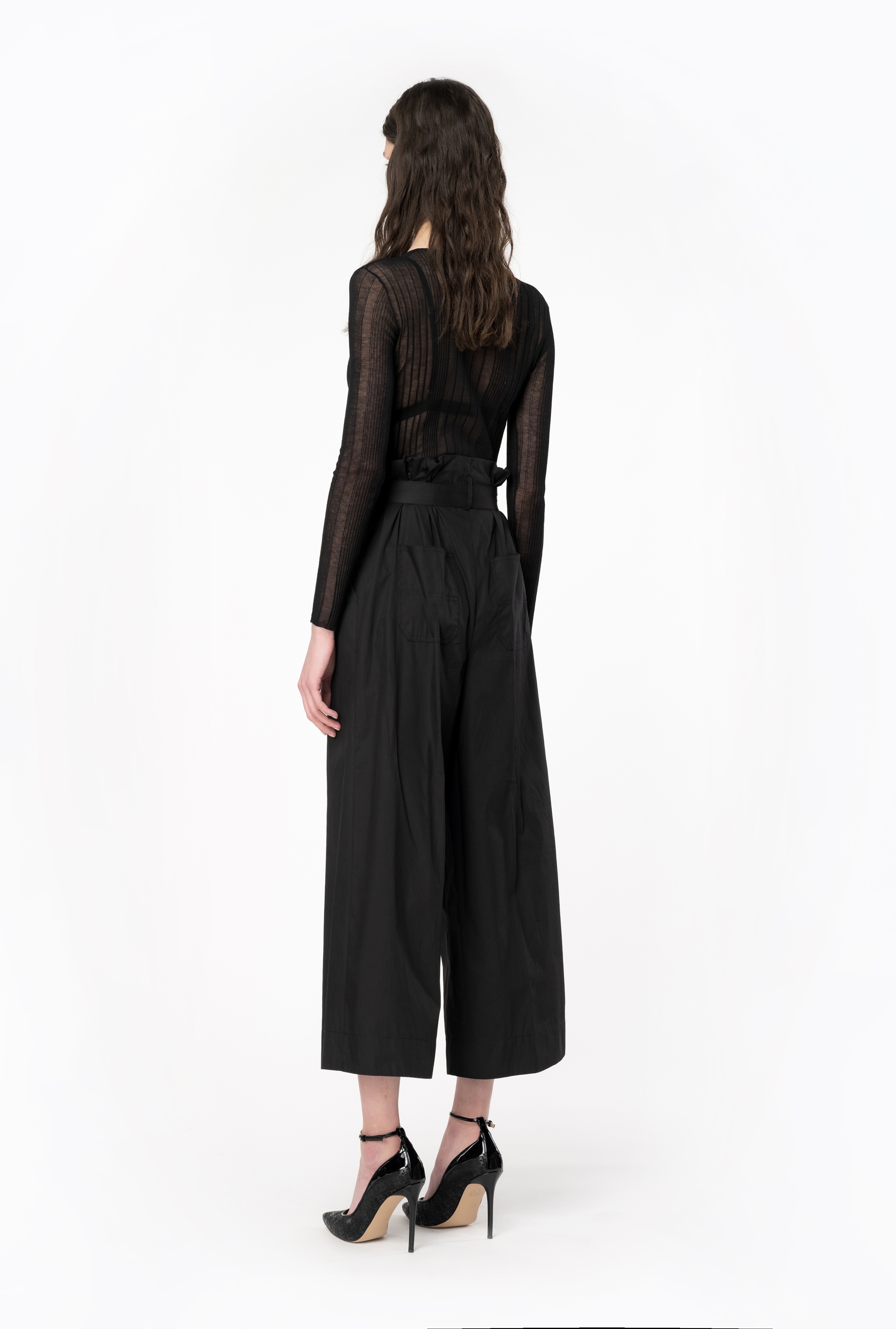 WIDE-LEG TROUSERS WITH BELT - 5