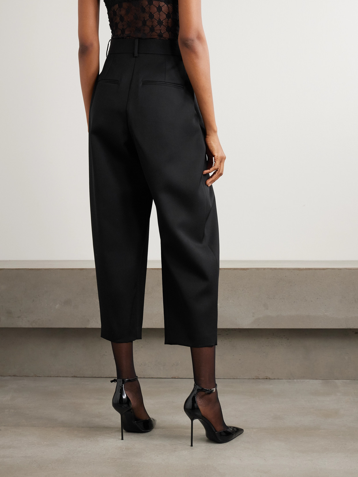 Janice Pleated Wool-twill Tapered Pants - 3
