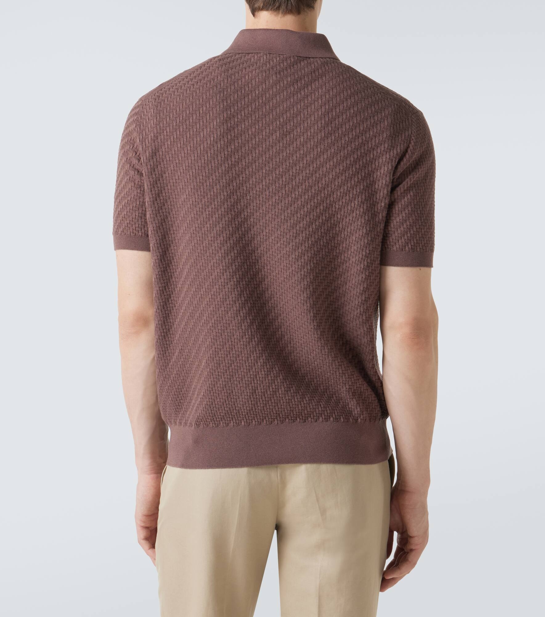 Cotton, silk, and cashmere polo shirt - 4
