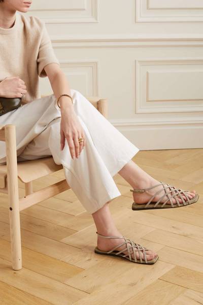 Brunello Cucinelli Bead-embellished suede sandals outlook