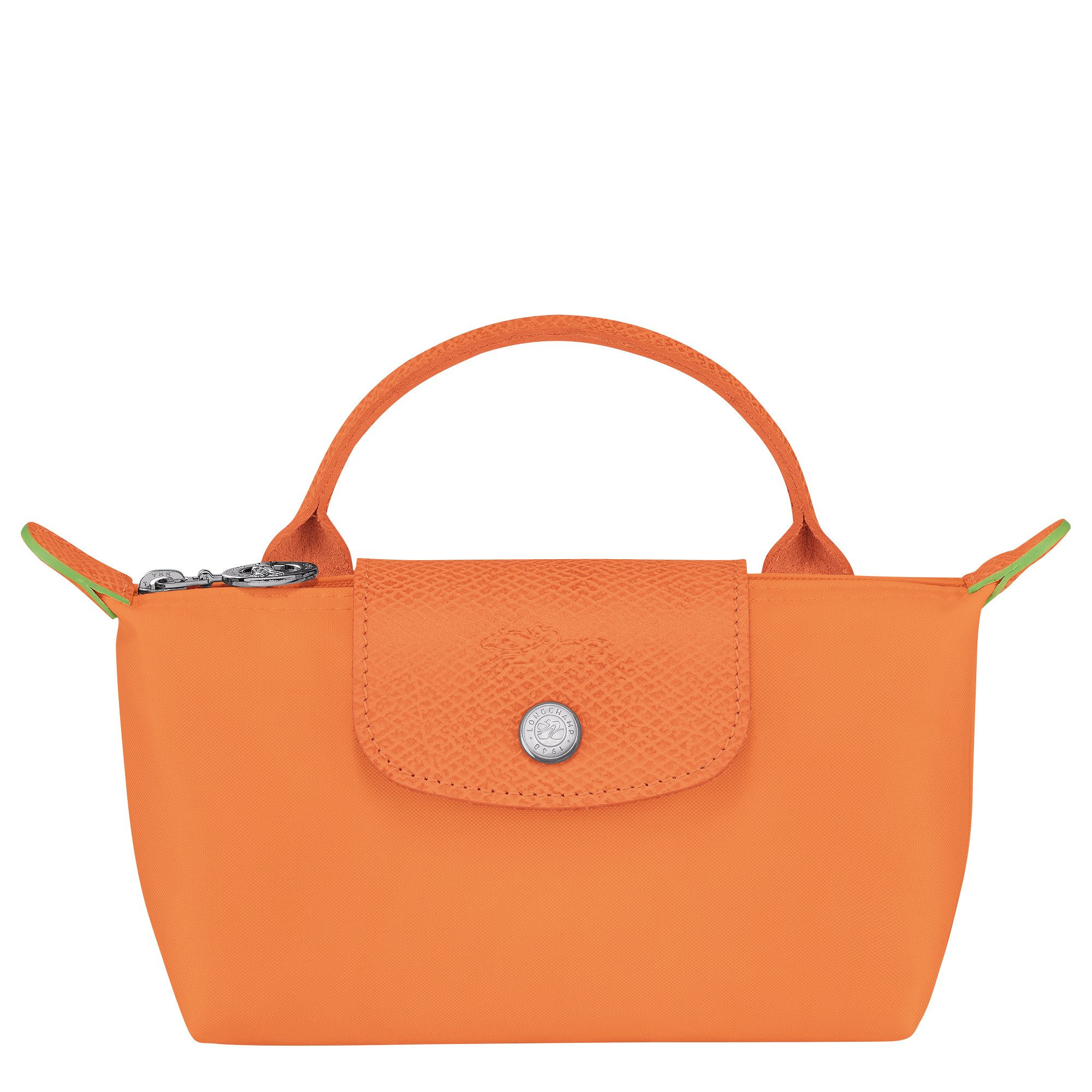 Le Pliage Green Pouch with handle Orange - Recycled canvas - 1