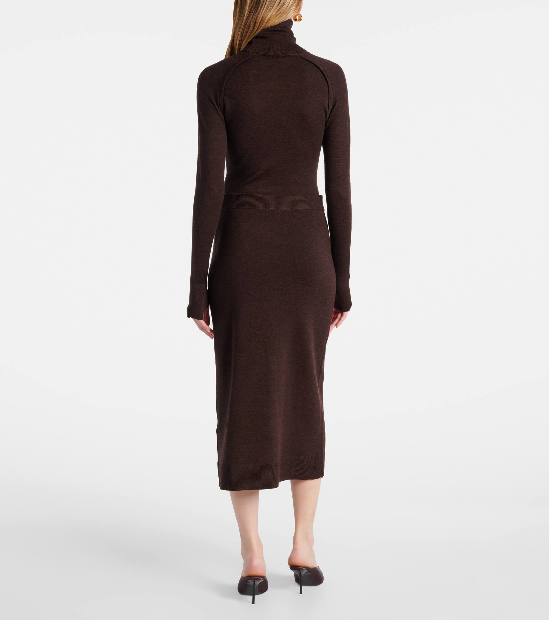 Knitted wool-blend midi skirt - 3