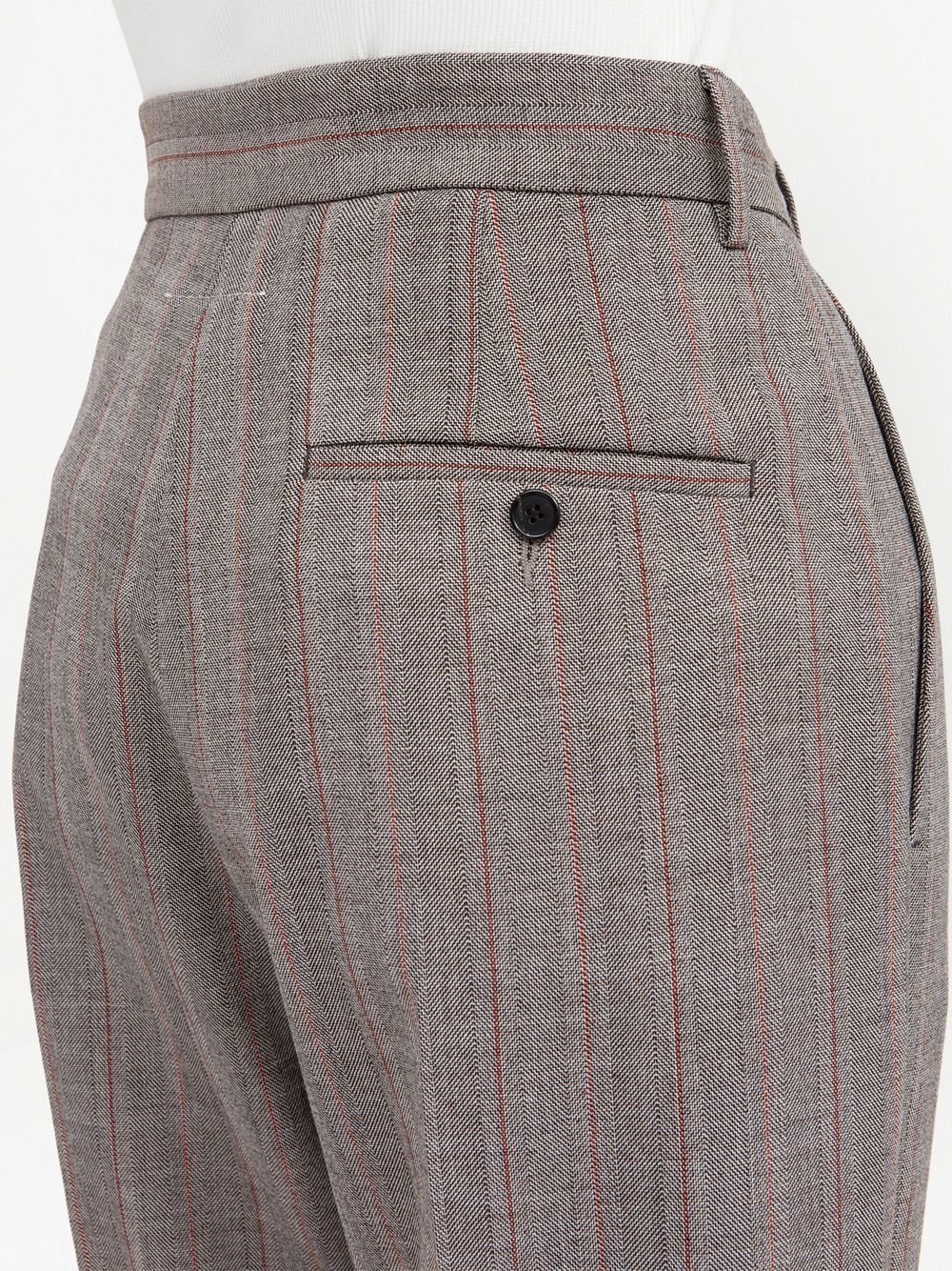 striped tailored cropped trousers - 6