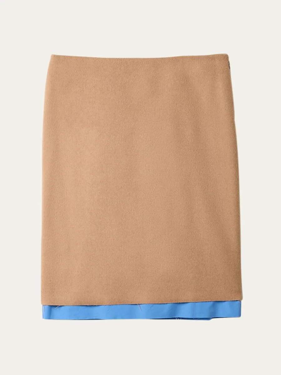 Mid-Rise Straight Knee Length Skirt - 1