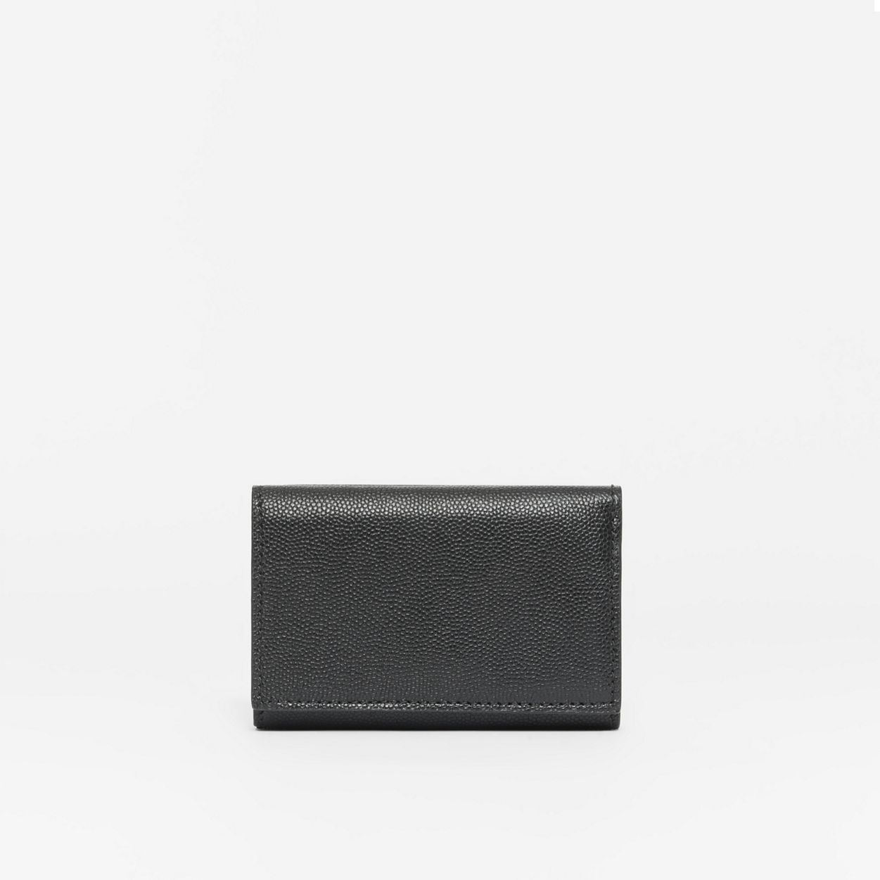 Small Grainy Leather Folding Wallet - 5