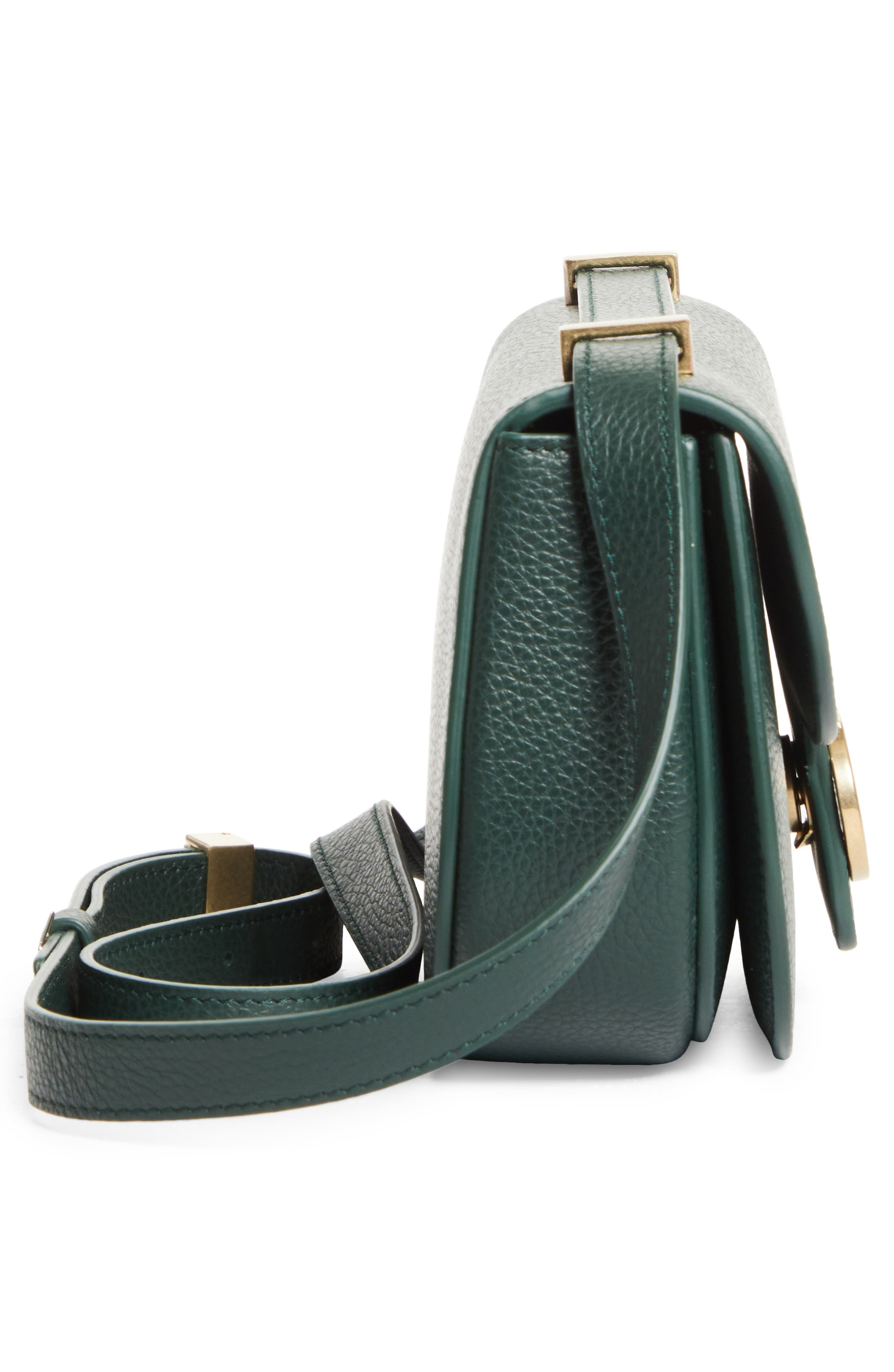 FERRAGAMO Small Double Gancio Leather Crossbody Bag in Moss at Nordstrom - 6