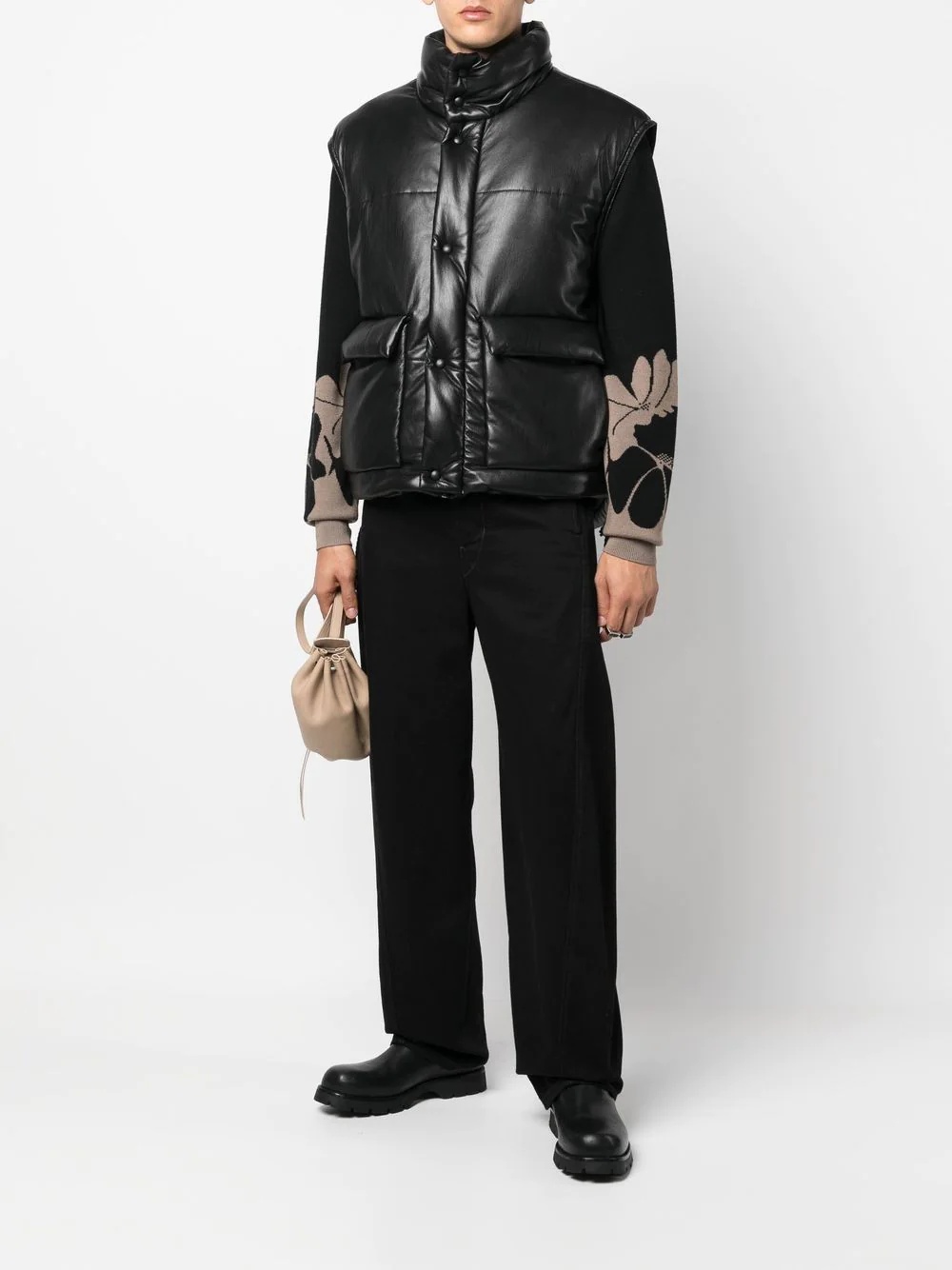 Jovan faux-leather puffer gilet - 2