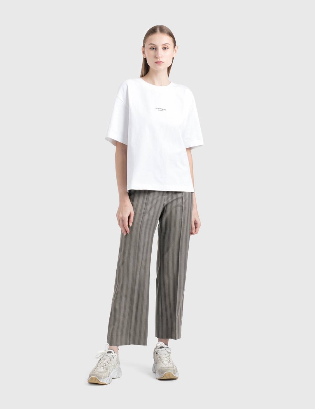 Flared Pinstripe Trousers - 1