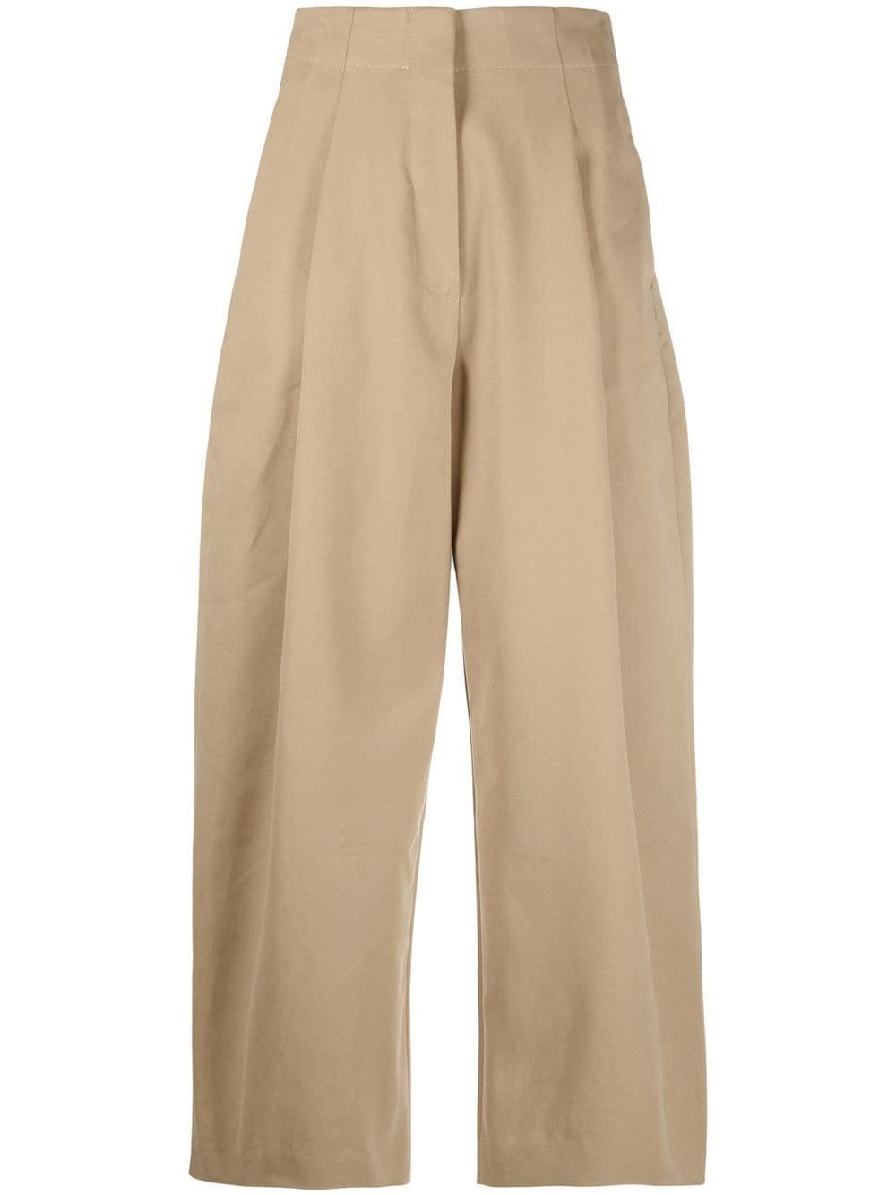 Cotton wide-leg trousers - 10