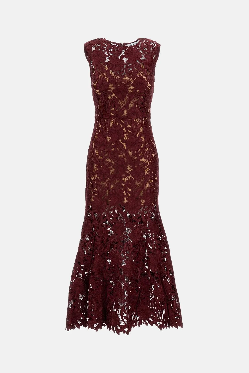 MIDI DRESS 'BURGUNDY GUIPURE LACE' - 1