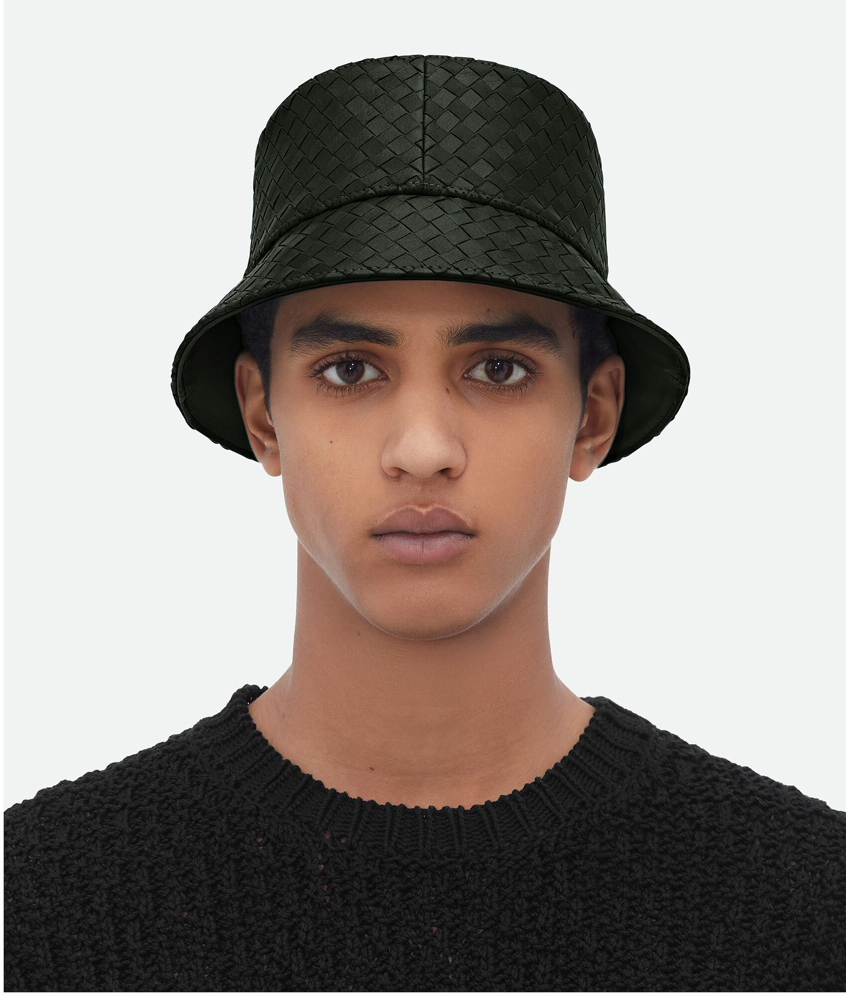 Intrecciato Leather Bucket Hat - 4