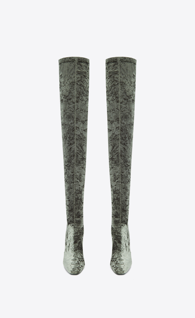 SAINT LAURENT talia boots in velvet outlook