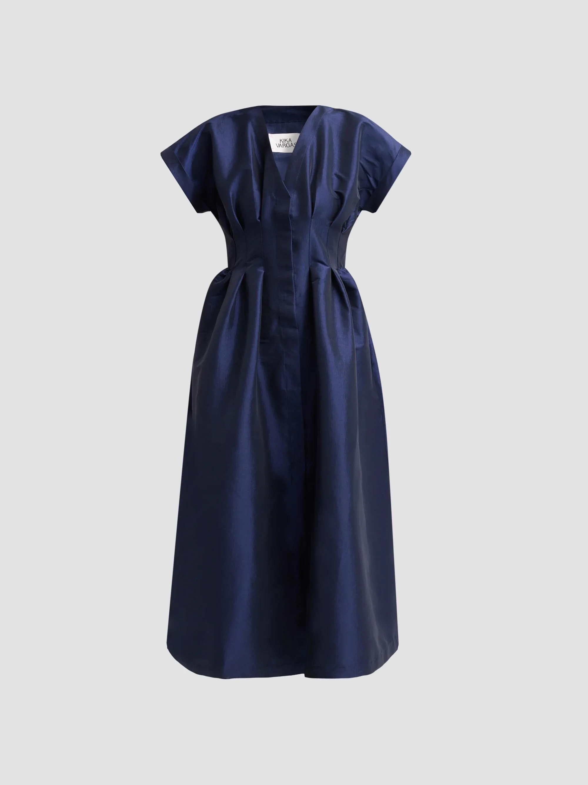 Women's Tsige Taffeta A-Line Midi-Shirtdress - Navy - 1