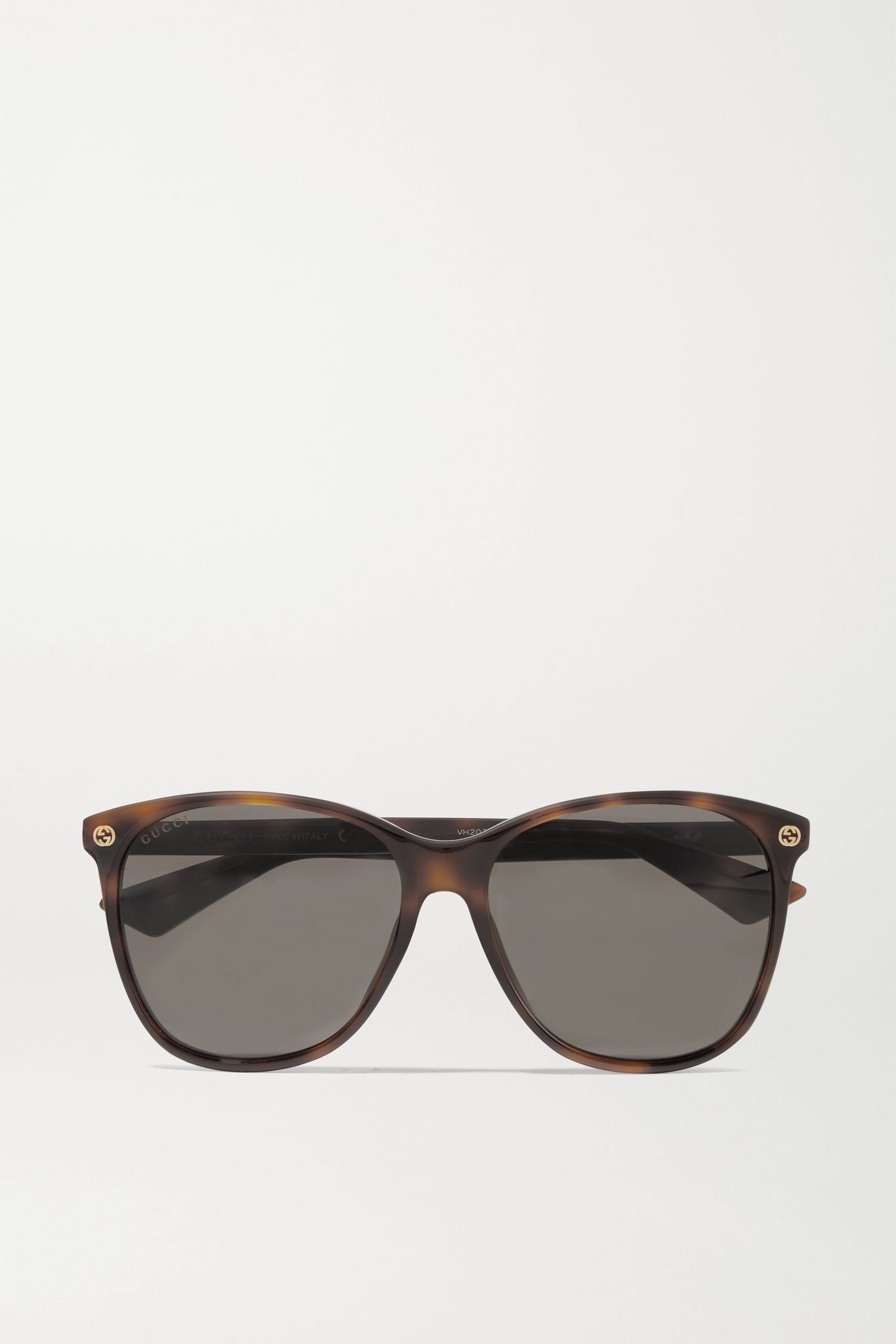 Round-frame tortoiseshell acetate sunglasses - 1