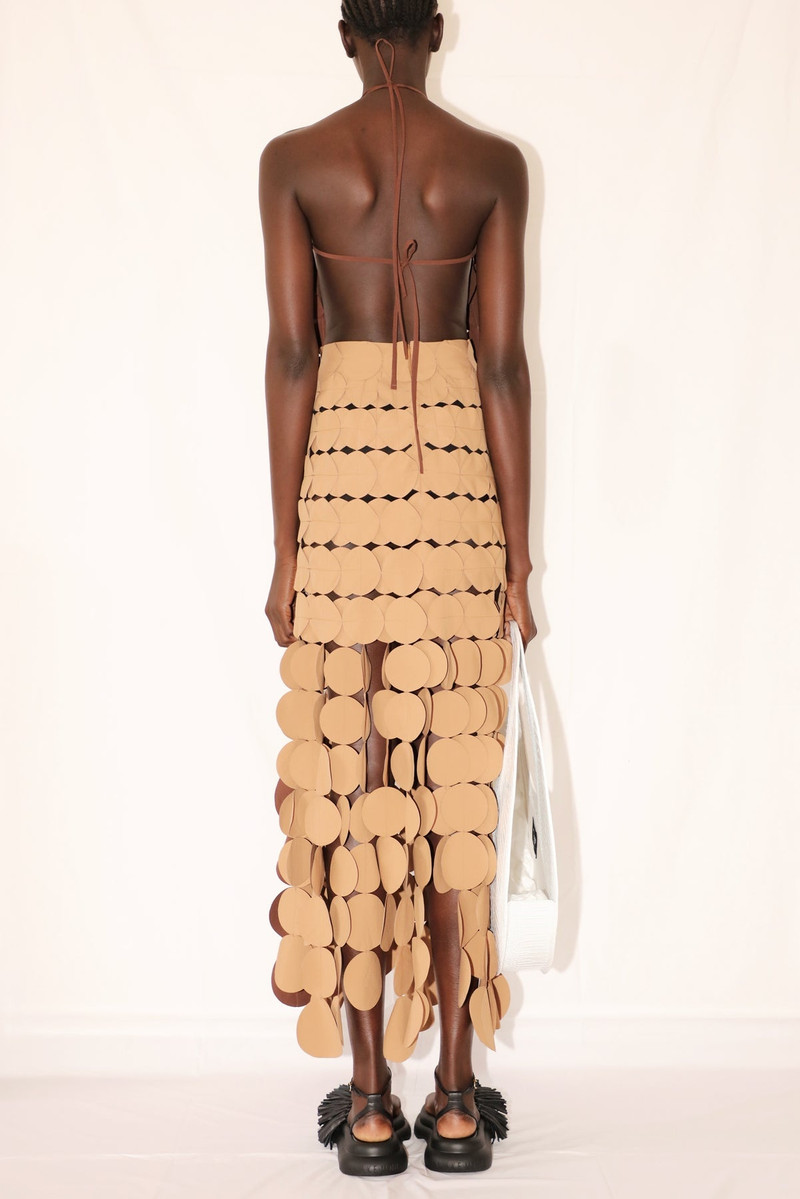 MULTI CIRCLE MAXI SKIRT TERRACOTTA 3