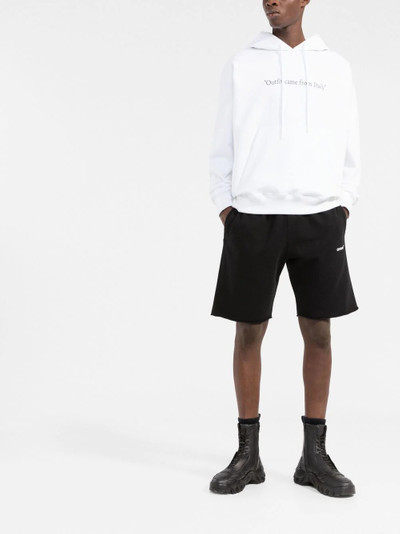 Off-White logo-print cotton track shorts outlook