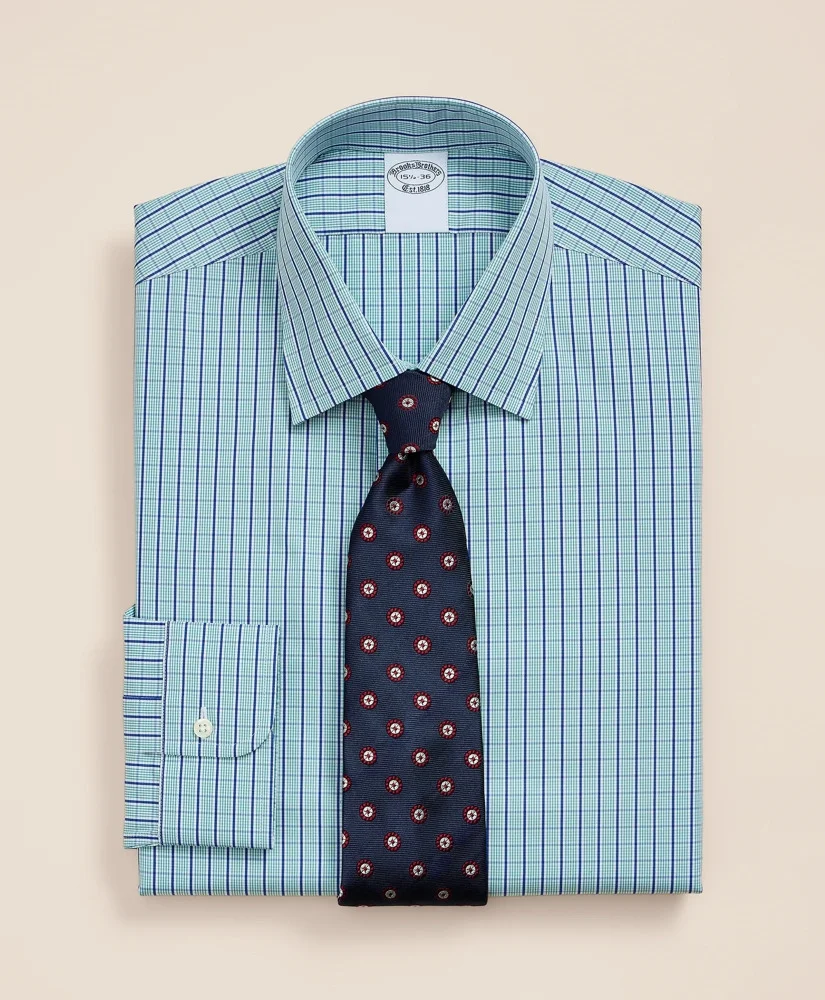 Pure Supima® Cotton Ainsley Collar, Check Dress Shirt - 1